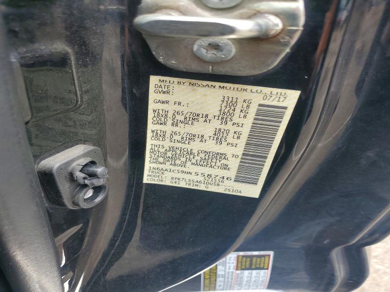 Aukcja sprzedaży 2017 Nissan Titan, vin: 1N6AA1C59HN558746, numer aukcji: 58816266