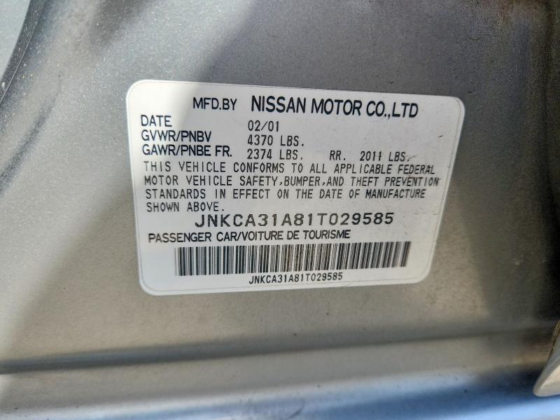 Продаж на аукціоні авто 2001 Infiniti I30, vin: JNKCA31A81T029585, номер лоту: 57899856