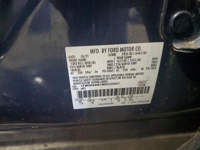 Продажа на аукционе авто 2021 Ford Explorer, vin: 1FM5K8AB1MGC25261, номер лота: 55695396