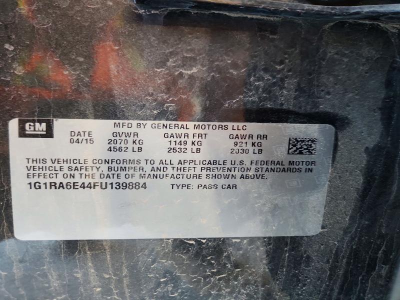 Продажа на аукционе авто 2015 Chevrolet Volt, vin: 1G1RA6E44FU139884, номер лота: 56820736