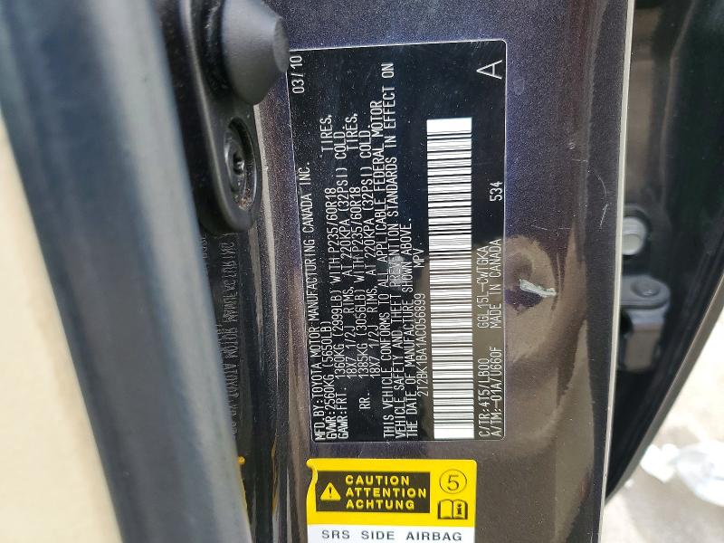 Продажа на аукционе авто 2010 Lexus Rx, vin: 2T2BK1BA1AC056899, номер лота: 55993176
