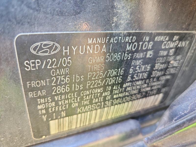 Продаж на аукціоні авто 2006 Hyundai Santa Fe, vin: KM8SC13E96U069067, номер лоту: 55750616