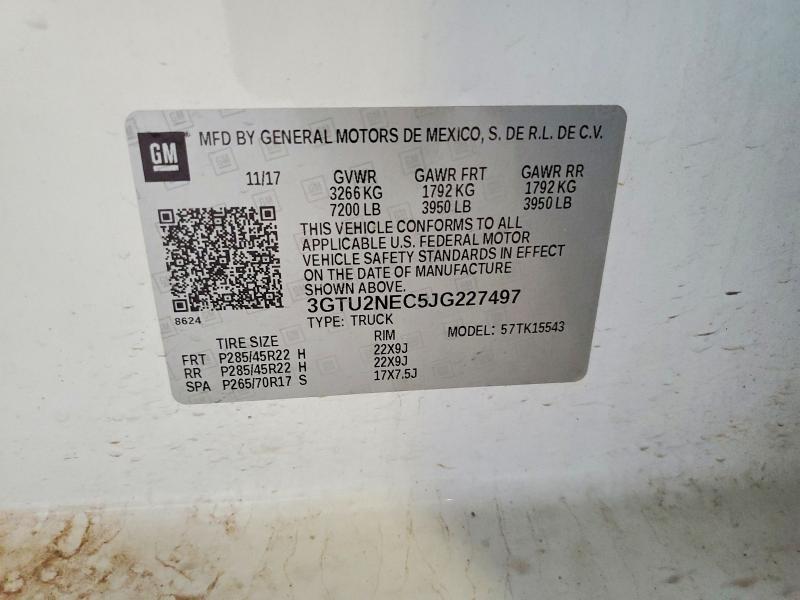 57935986 :رقم المزاد ، 3GTU2NEC5JG227497 vin ، 2018 Gmc Sierra مزاد بيع