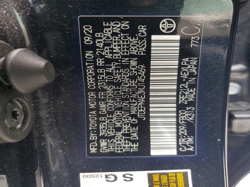 55705906 :رقم المزاد ، JTDEPMAE3MJ145469 vin ، 2021 Toyota Corolla مزاد بيع
