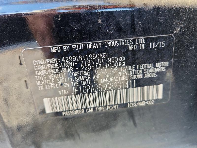 2016 Subaru Impreza მანქანა იყიდება აუქციონზე, vin: JF1GPAB68G8231411, აუქციონის ნომერი: 57954916