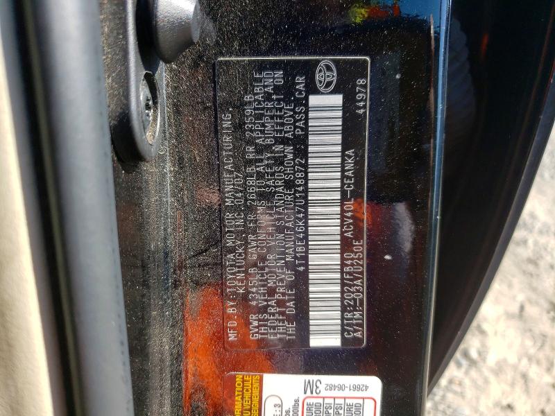 Aukcja sprzedaży 2007 Toyota Camry, vin: 4T1BE46K47U148872, numer aukcji: 57781916
