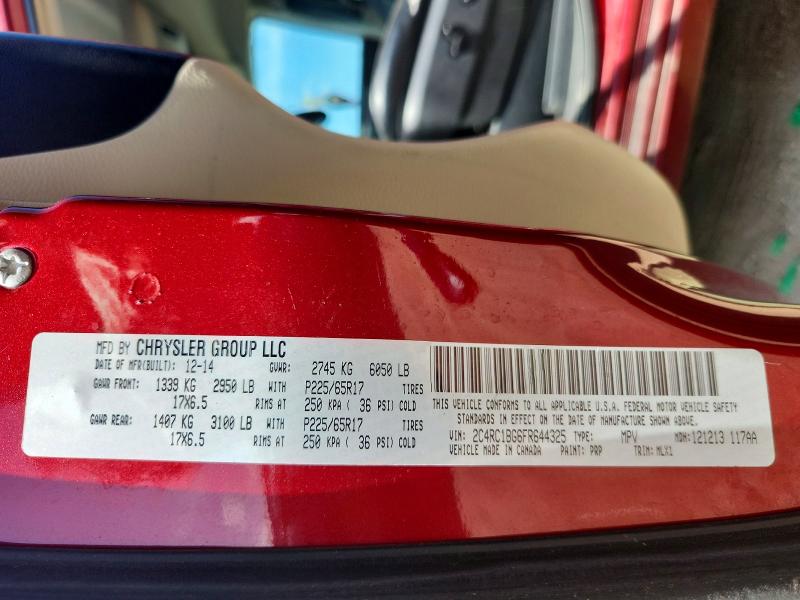 58839896 :رقم المزاد ، 2C4RC1BG6FR644325 vin ، 2015 Chrysler Town & Country مزاد بيع