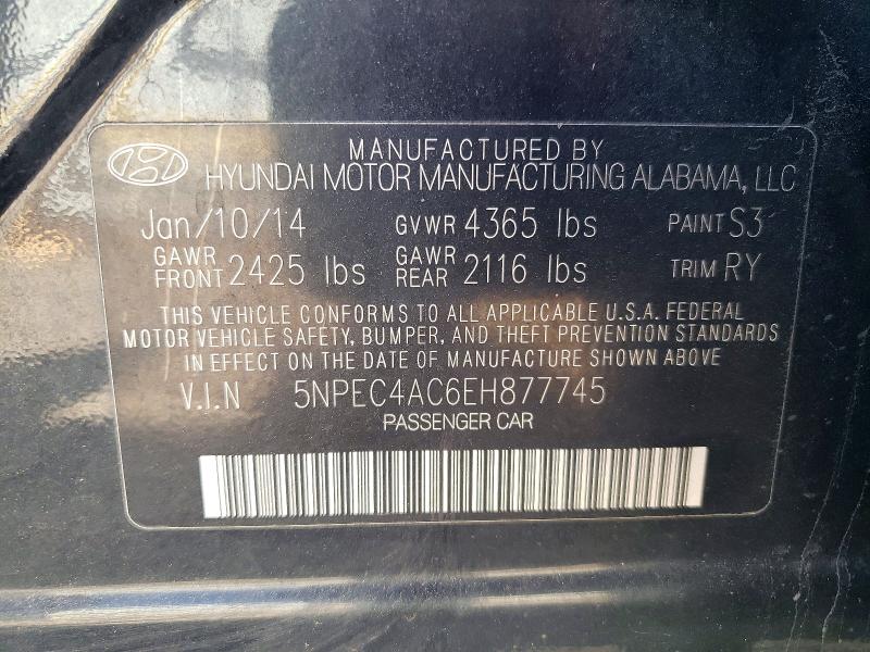 Продажа на аукционе авто 2014 Hyundai Sonata, vin: 5NPEC4AC6EH877745, номер лота: 56227656