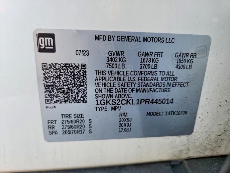 Продажа на аукционе авто 2023 Gmc Yukon, vin: 1GKS2CKL1PR445014, номер лота: 56040296