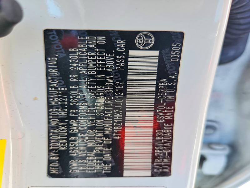 Aukcja sprzedaży 2018 Toyota Camry, vin: 4T1BZ1HK7JU012162, numer aukcji: 56610046
