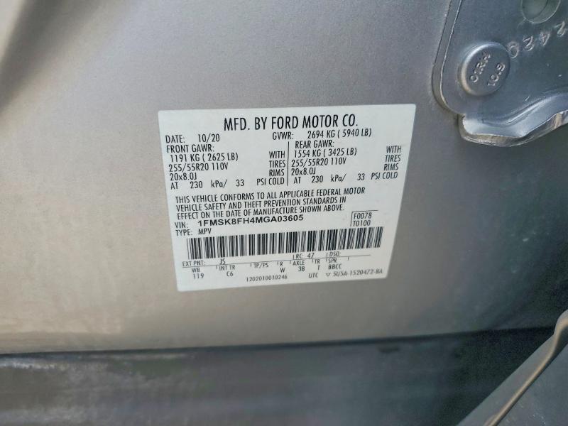 Aukcja sprzedaży 2021 Ford Explorer, vin: 1FMSK8FH4MGA03605, numer aukcji: 56696936