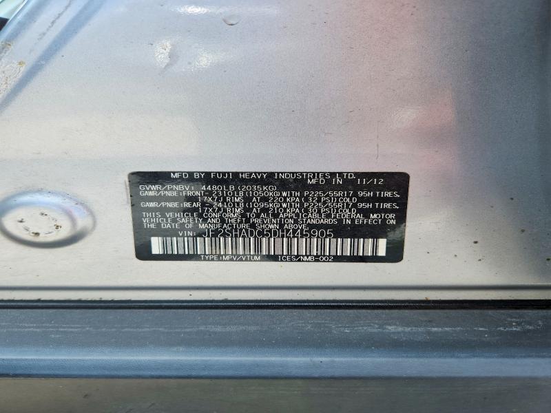 56825636 :رقم المزاد ، JF2SHADC5DH445905 vin ، 2013 Subaru Forester مزاد بيع