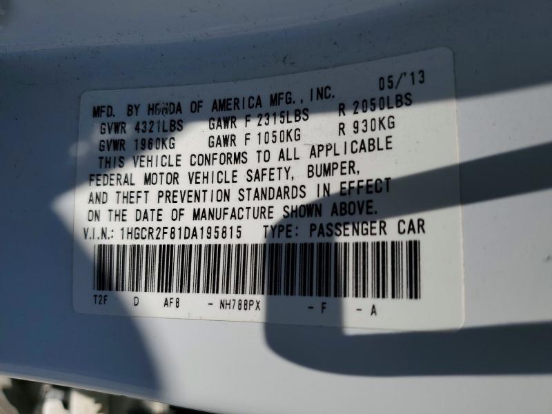 Auction sale of the 2013 Honda Accord, vin: 1HGCR2F81DA195815, lot number: 59103406