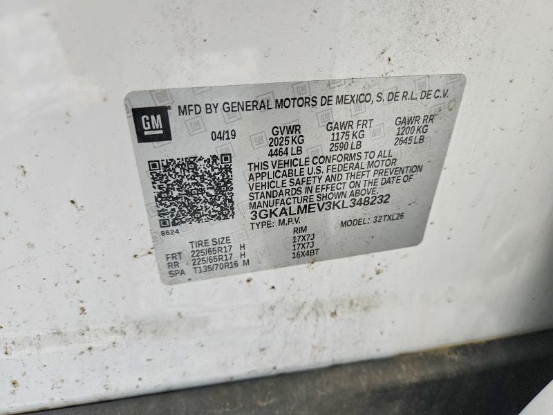 2019 Gmc Terrain მანქანა იყიდება აუქციონზე, vin: 3GKALMEV3KL348232, აუქციონის ნომერი: 58232246
