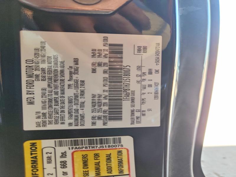 Продажа на аукционе авто 2018 Ford Mustang, vin: 1FA6P8TH7J5180075, номер лота: 58446006