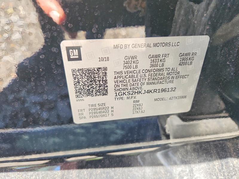2019 Gmc Yukon Xl მანქანა იყიდება აუქციონზე, vin: 1GKS2HKJ4KR196132, აუქციონის ნომერი: 58227766