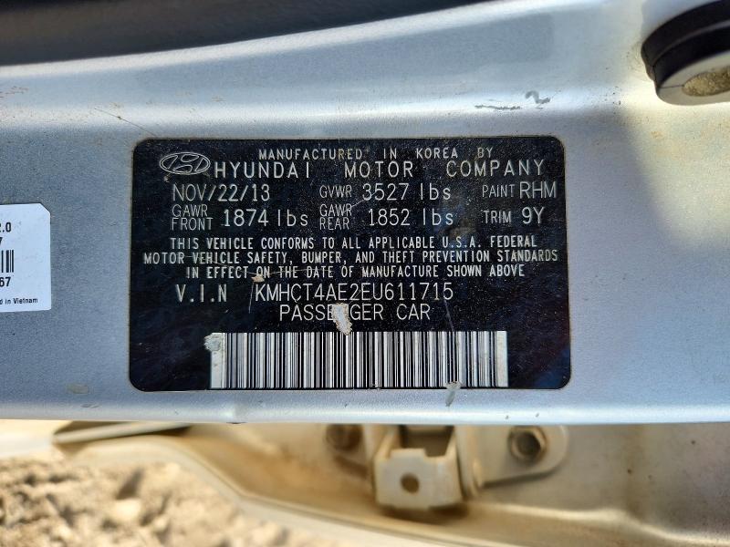 56682536 :رقم المزاد ، KMHCT4AE2EU611715 vin ، 2014 Hyundai Accent مزاد بيع