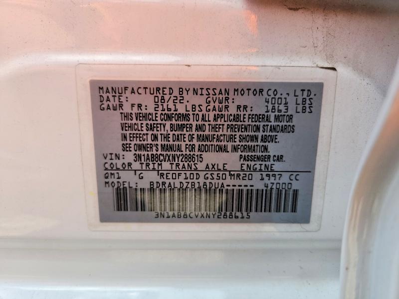 Продаж на аукціоні авто 2022 Nissan Sentra, vin: 3N1AB8CVXNY288615, номер лоту: 58617306