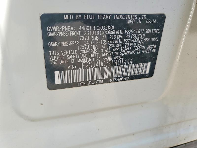 Продажа на аукционе авто 2015 Subaru Forester, vin: JF2SJADC7FH401444, номер лота: 59177506