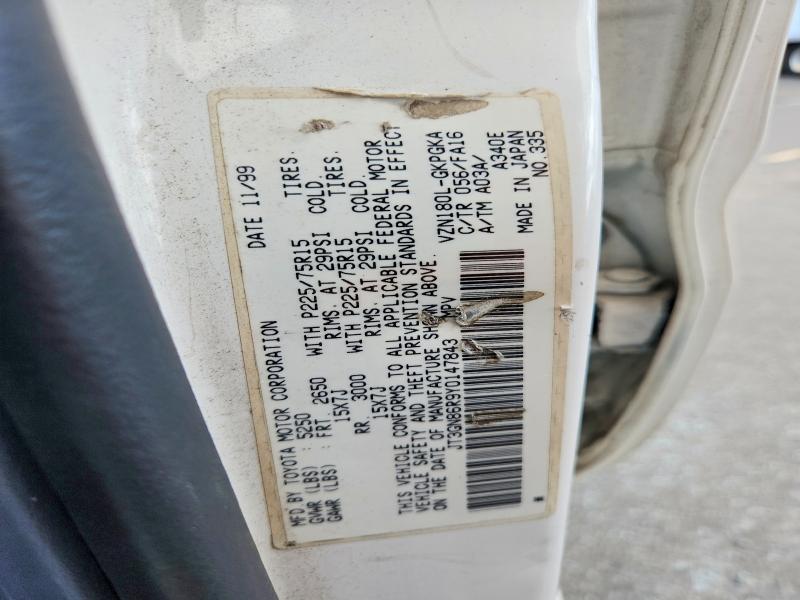 2000 Toyota 4runner მანქანა იყიდება აუქციონზე, vin: JT3GN86R9Y0147843, აუქციონის ნომერი: 59006646