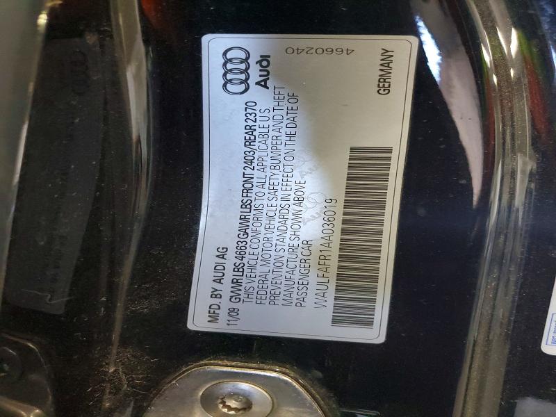 Aukcja sprzedaży 2010 Audi A5, vin: WAULFAFR1AA036019, numer aukcji: 56136516