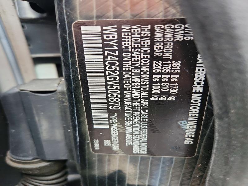 2016 Bmw I3 მანქანა იყიდება აუქციონზე, vin: WBY1Z4C52GV505879, აუქციონის ნომერი: 57301656
