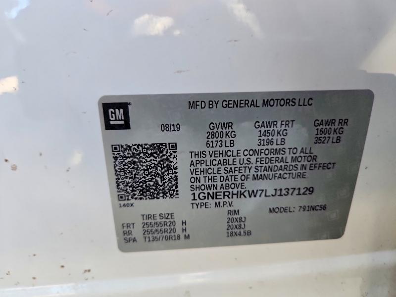 Aukcja sprzedaży 2020 Chevrolet Traverse, vin: 1GNERHKW7LJ137129, numer aukcji: 57835586