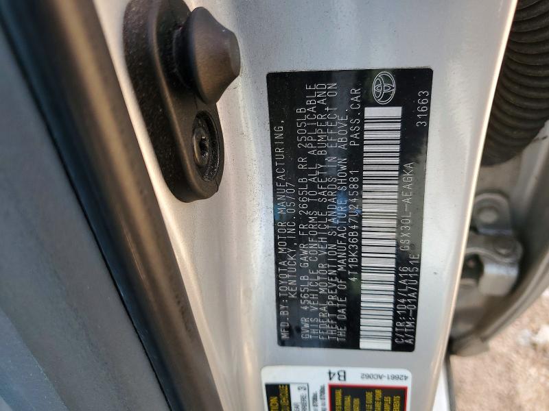 Aukcja sprzedaży 2007 Toyota Avalon, vin: 4T1BK36B47U245881, numer aukcji: 55746556
