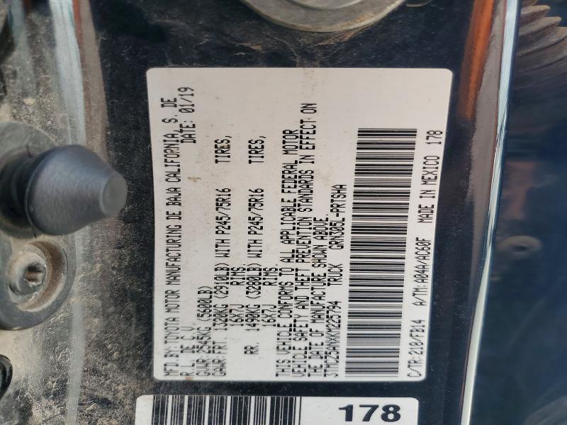 Aukcja sprzedaży 2019 Toyota Tacoma, vin: 3TMCZ5ANXKM225794, numer aukcji: 56529776