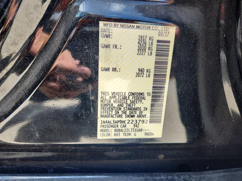 Aukcja sprzedaży 2017 Nissan Altima, vin: 1N4AL3AP9HC223792, numer aukcji: 57118176