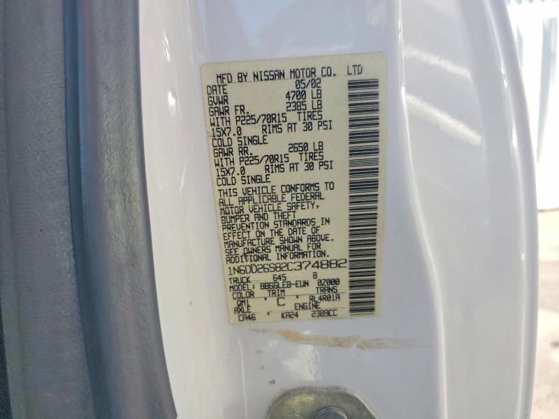 Продаж на аукціоні авто 2002 Nissan Frontier, vin: 1N6DD26S82C374882, номер лоту: 57969866