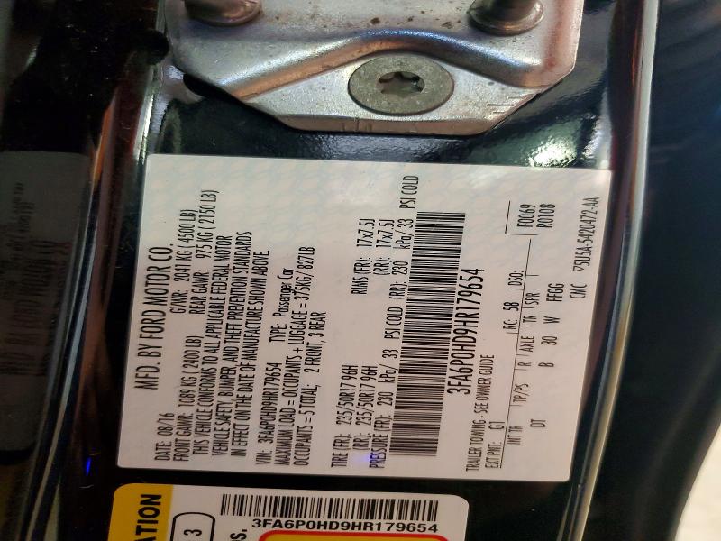 55874356 :رقم المزاد ، 3FA6P0HD9HR179654 vin ، 2017 Ford Fusion مزاد بيع