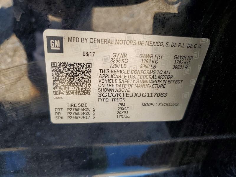 Продаж на аукціоні авто 2018 Chevrolet Silverado, vin: 3GCUKTEJXJG117063, номер лоту: 57270166