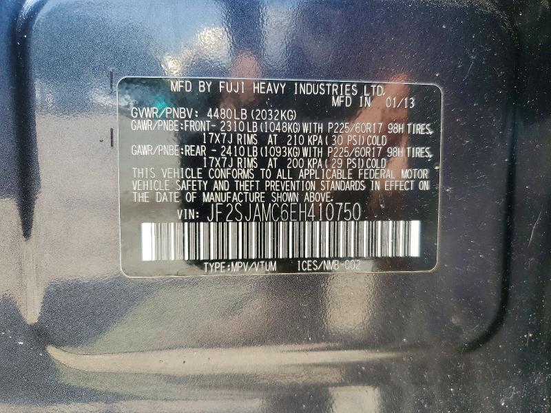 Продаж на аукціоні авто 2014 Subaru Forester, vin: JF2SJAMC6EH410750, номер лоту: 58875496