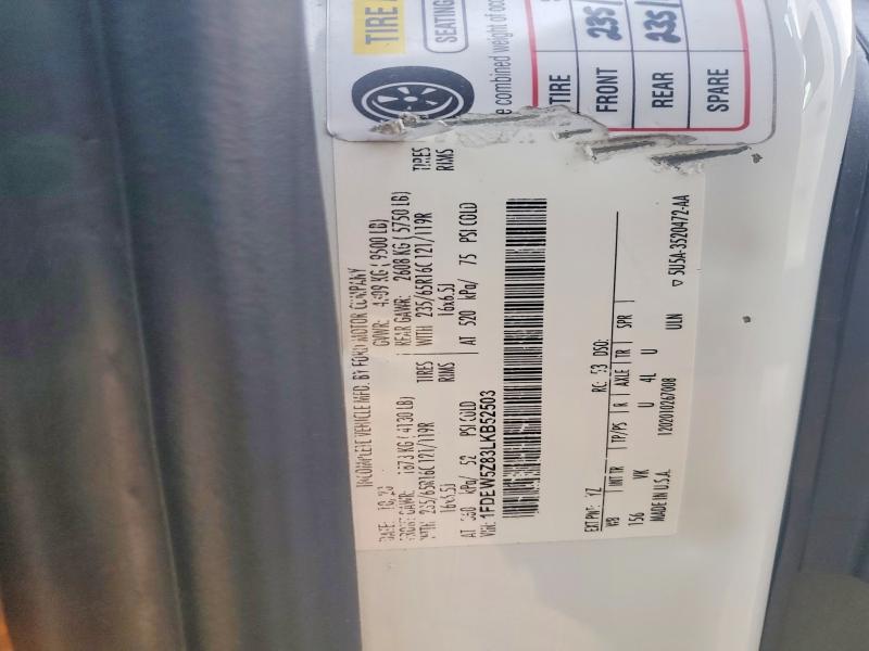 2020 Ford Transit მანქანა იყიდება აუქციონზე, vin: 1FDBW5Z83LKB52503, აუქციონის ნომერი: 55893266