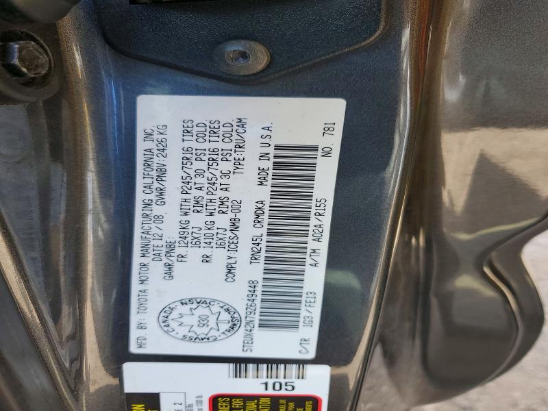 56419966 :رقم المزاد ، 5TEUX42N79Z649448 vin ، 2009 Toyota Tacoma مزاد بيع