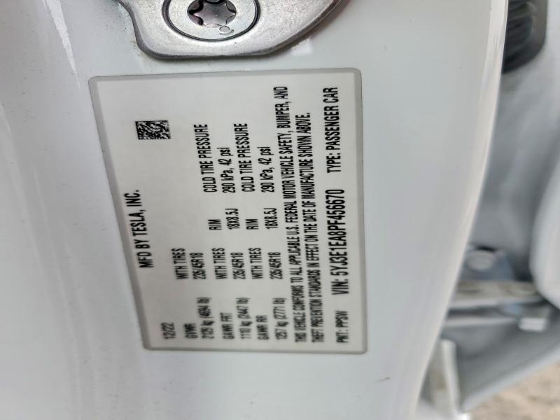 2023 Tesla Model 3 მანქანა იყიდება აუქციონზე, vin: 5YJ3E1EA8PF456670, აუქციონის ნომერი: 57089656