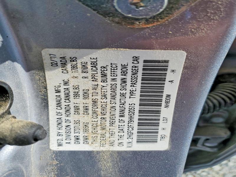 Продаж на аукціоні авто 2017 Honda Civic, vin: 2HGFC2F79HH520515, номер лоту: 56193486