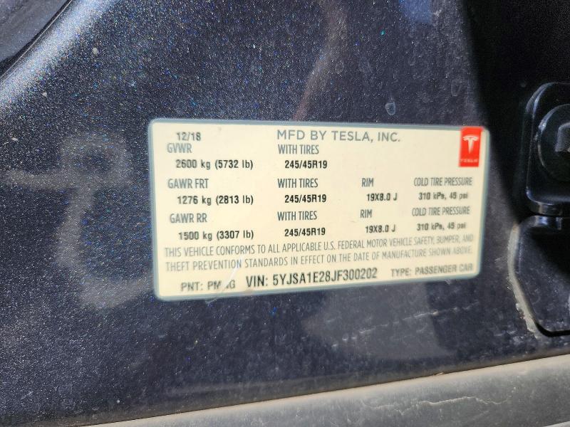 Aukcja sprzedaży 2018 Tesla Model S, vin: 5YJSA1E28JF300202, numer aukcji: 51925126