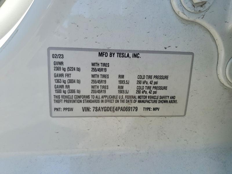 Продаж на аукціоні авто 2023 Tesla Model  Y, vin: 7SAYGDEE4PA069179, номер лоту: 58412886