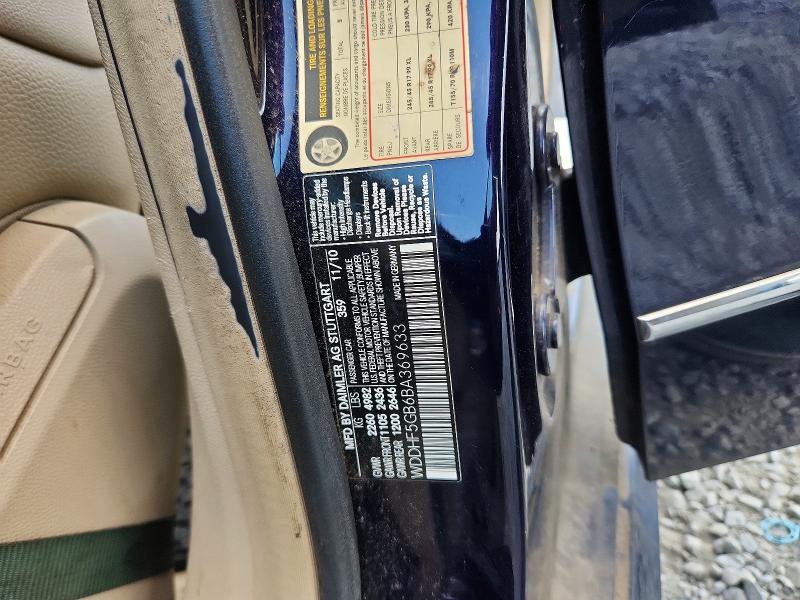 59222936 :رقم المزاد ، WDDHF5GB6BA369633 vin ، 2011 Mercedes-benz E مزاد بيع