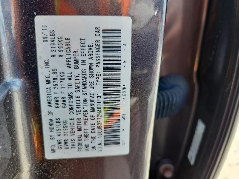 58205566 :رقم المزاد ، 19UUB3F72HA001031 vin ، 2017 Acura Tlx مزاد بيع