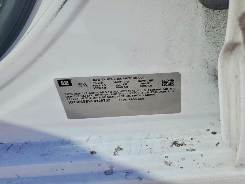 2015 Chevrolet Sonic მანქანა იყიდება აუქციონზე, vin: 1G1JE6SBXF4120762, აუქციონის ნომერი: 59094046