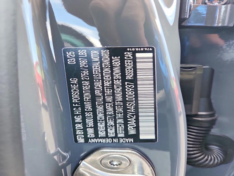 Auction sale of the 2025 Porsche Panamera, vin: WP0AA2YA4SL008937, lot number: 73765516