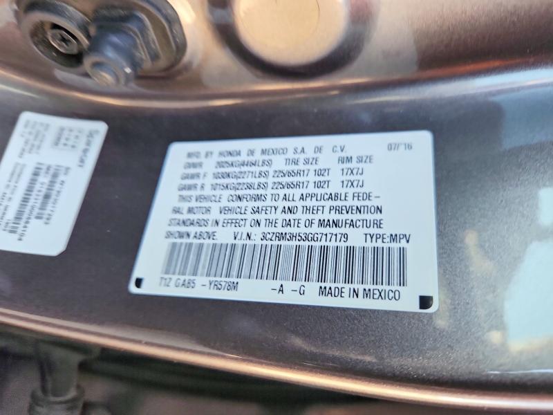 Продаж на аукціоні авто 2016 Honda Cr-v, vin: 3CZRM3H53GG717179, номер лоту: 55550546