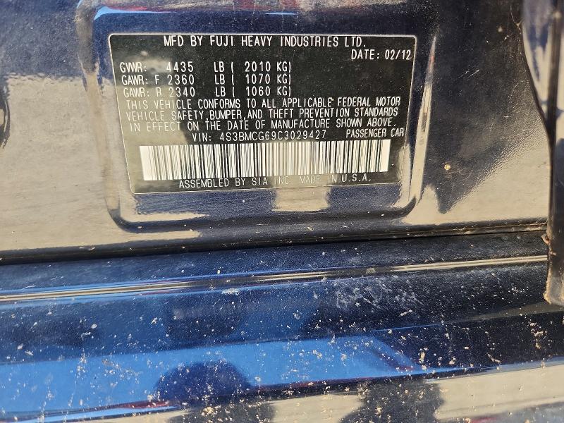 57151886 :رقم المزاد ، 4S3BMCG69C3029427 vin ، 2012 Subaru Legacy مزاد بيع
