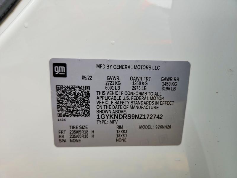 Продажа на аукционе авто 2022 Cadillac Xt5, vin: 1GYKNDRS9NZ172742, номер лота: 57881536