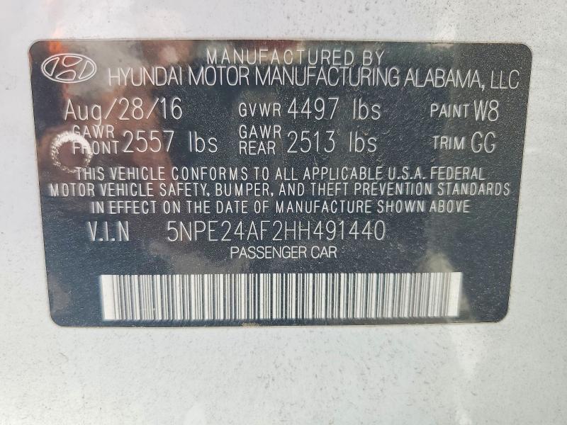 Aukcja sprzedaży 2017 Hyundai Sonata, vin: 5NPE24AF2HH491440, numer aukcji: 57778626