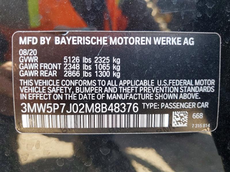 Продаж на аукціоні авто 2021 Bmw 330e, vin: 3MW5P7J02M8B48376, номер лоту: 58602806