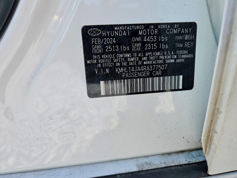 Продажа на аукционе авто 2024 Hyundai Sonata, vin: KMHL14JA4RA377507, номер лота: 55839136